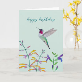 Hummingbirds and Flowers Kaart