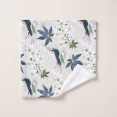 Hummingbirds and white flowers. bad handdoek (Wasdoekje)