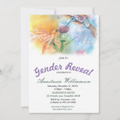 HUMMINGBIRDS BABY GENDER REVEAL ARTITY INVITATION KAART (Voorkant)