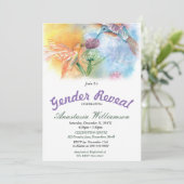 HUMMINGBIRDS BABY GENDER REVEAL ARTITY INVITATION KAART (Staand voorkant)