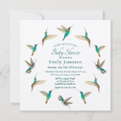 Hummingbirds Baby shower Invitation Kaart (Voorkant)