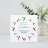 Hummingbirds Baby shower Invitation Kaart (Staand voorkant)