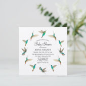Hummingbirds Baby shower Invitation Kaart (Staand voorkant)