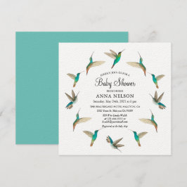 Hummingbirds Baby shower Invitation Kaart