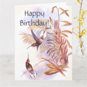 Hummingbirds Birthday Big Wenskaart Kaart (Gele Bloem)