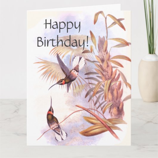 Hummingbirds Birthday Big Wenskaart Kaart (Voorkant)