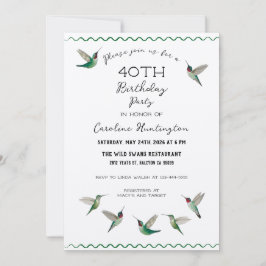 Hummingbirds Birthday Invitation Kaart