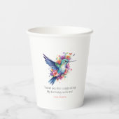 Hummingbirds Bloemenboeket Verjaardagsfeest Papieren Bekers (Achterkant)
