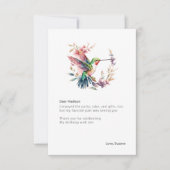 Hummingbirds Bloemenkrans Verjaardagsfeest Bedankkaart (Voorkant)