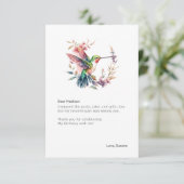 Hummingbirds Bloemenkrans Verjaardagsfeest Bedankkaart (Staand voorkant)