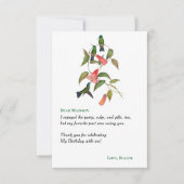 Hummingbirds Bloemenkrans Verjaardagsfeest Bedankkaart (Voorkant)