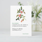 Hummingbirds Bloemenkrans Verjaardagsfeest Bedankkaart (Staand voorkant)