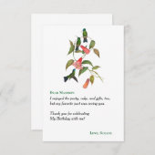 Hummingbirds Bloemenkrans Verjaardagsfeest Bedankkaart (Voorkant / Achterkant)