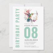 Hummingbirds Bloemenkrans Verjaardagsfeest Kaart (Voorkant)