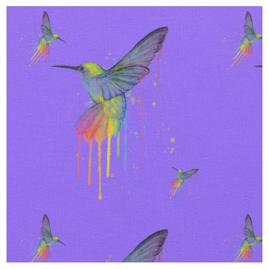 HummingBirds Blue en Brights Fabric Stof (Close Up)
