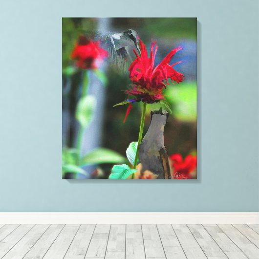 HUMMINGBIRDS - Canvasprint - 20 x 24 Canvas Afdruk (Insitu (Houten vloer))