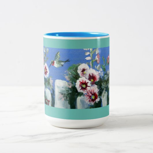 HUMMINGBIRDS FENCE Two-Tone COFFEE MOK (Center)