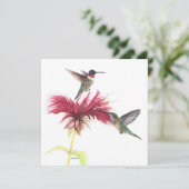 Hummingbirds Floral Waterverf Bedankkaart (Staand voorkant)