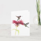 Hummingbirds Floral Waterverf Note Bedankkaart (Voorkant)