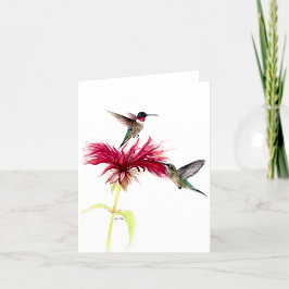 Hummingbirds Floral Waterverf Note Bedankkaart