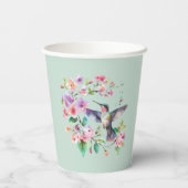 Hummingbirds Floral Wreath Papieren Bekers (Achterkant)