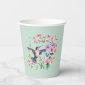 Hummingbirds Floral Wreath Papieren Bekers (Voorkant)
