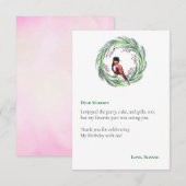 Hummingbirds Floral Wreath Verjaardagsfeestje Dank Bedankkaart (Voorkant / Achterkant)