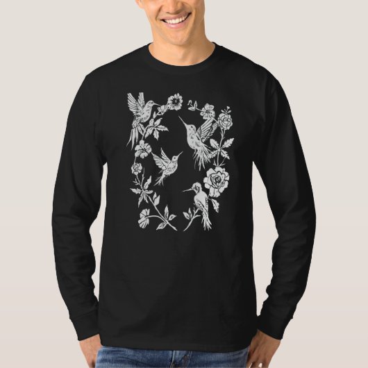 Hummingbirds & Flowers Wilde Natuur Magische Witch T-shirt (Voorkant)