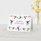 Hummingbirds Herzlichen Glückwunsch Kaart (Gele Bloem)