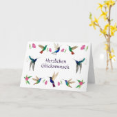 Hummingbirds Herzlichen Glückwunsch Kaart (Gele Bloem)