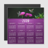 Hummingbirds In Garden Magnetic Calendar Card (Voorkant / Achterkant)