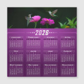 Hummingbirds In Garden Magnetic Calendar Card (Voorkant)