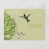 Hummingbirds Limoen Tree repetitie diner uitnodige Uitnodiging Briefkaart (Achterkant)