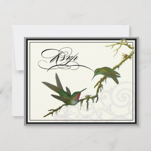 Hummingbirds n Swirls - RSVP Response Kaart (Achterkant)