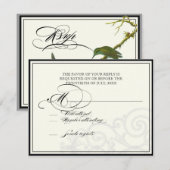 Hummingbirds n Swirls - RSVP Response Kaart (Voorkant / Achterkant)