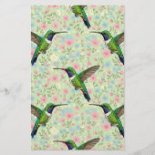 Hummingbirds on a floral background briefpapier (Voorkant)