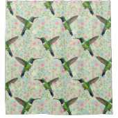 Hummingbirds on a floral background shower curtain douchegordijn (Voorkant)