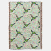 Hummingbirds on a Floral background throw Deken (Voorkant Verticaal)