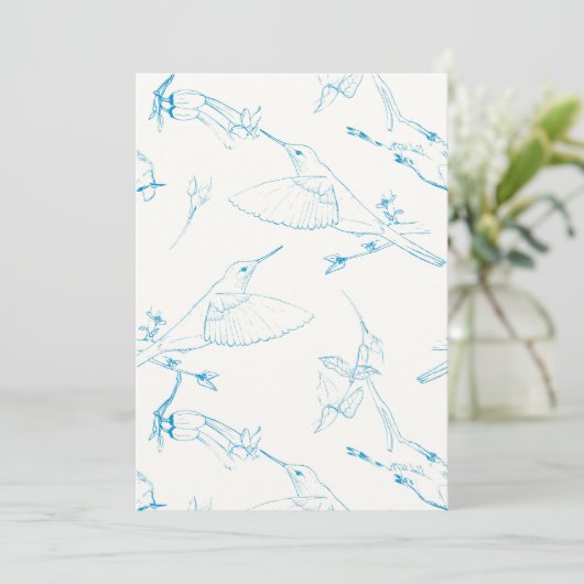 Hummingbirds Pattern Save The Date (Staand voorkant)