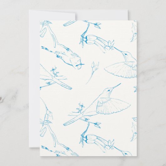 Hummingbirds Pattern Save The Date (Achterkant)