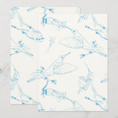 Hummingbirds Pattern Save The Date (Voorkant / Achterkant)