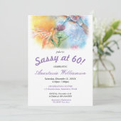 HUMMINGBIRDS SASSY OM 60! PARTIJINVITATIE KAART (Staand voorkant)