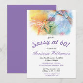 HUMMINGBIRDS SASSY OM 60! PARTIJINVITATIE KAART (Voorkant / Achterkant)
