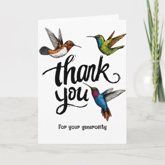 Hummingbirds Thank You Kaart (Voorkant)
