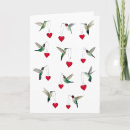 Hummingbirds Valentine's Day Kaart