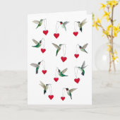 Hummingbirds Valentine's Day Kaart (Gele Bloem)