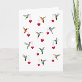 Hummingbirds Valentine's Day Kaart
