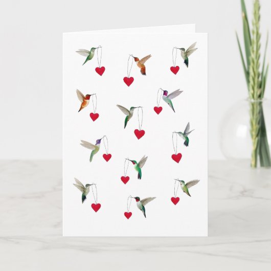 Hummingbirds Valentine's Day Kaart (Voorkant)