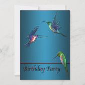 Hummingbirds Verjaardagsfeest Uitnodiging Sjabloon (Voorkant)