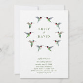 Hummingbirds Wedding Invitation Kaart (Voorkant)